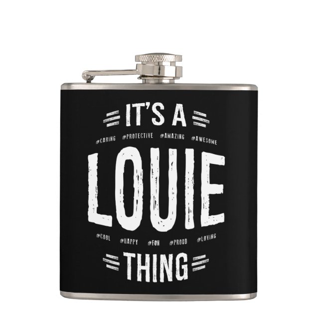 Louie Thing Name Funny Flachmann (Vorderseite)