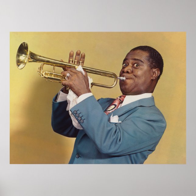 Louis Armstrong - Color Jazz Portrait Poster (Vorne)