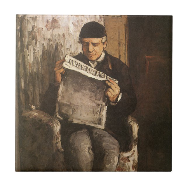 Louis Auguste Cezanne Vater der Künstlerlesung Fliese (Vorderseite)