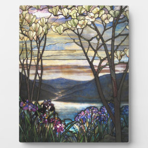 Louis Comfort Tiffany - verkettetes Glas 4 Magnoli Fotoplatte