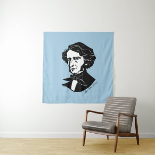 Louis-Hector Berlioz (auf farbigem Hintergrund) Wandteppich