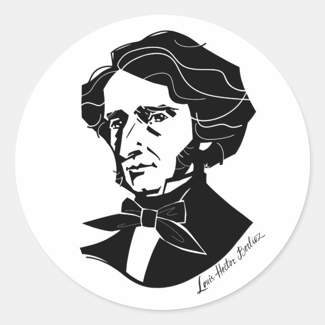 Louis-Hector Berlioz Runder Aufkleber (Vorderseite)