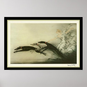 Louis Icart "Racing Greyhounds" Art Déco Imprimer