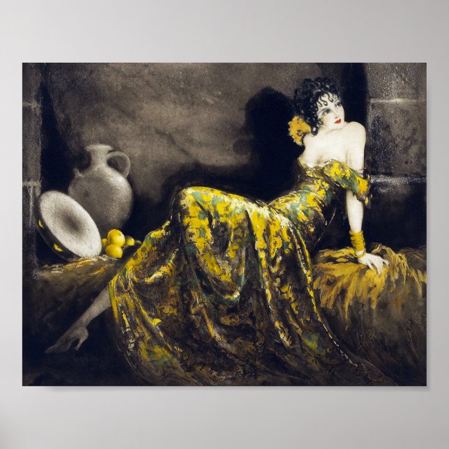 LOUIS ICART Schöne Senorita, Sinti und Roma, Spani Poster (Vorne)