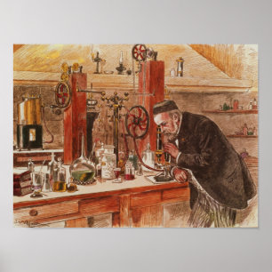 Louis Pasteur Experimentieren Poster