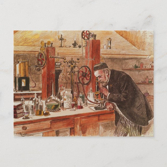 Louis Pasteur Experimentieren Postkarte (Vorderseite)