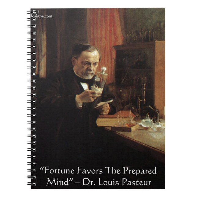 Louis Pasteur "Fortune" Zitat Geschenke und T-Shir Notizblock (Vorderseite)