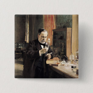 Louis Pasteur in seinem Labor, 1885 Button