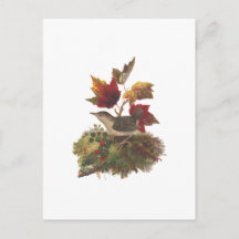 Louis Prang Bird with Autumn Foliage (1873) Kunst