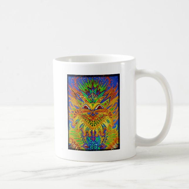 Louis Wain - blaue Paisley-Katze Kaffeetasse (Rechts)