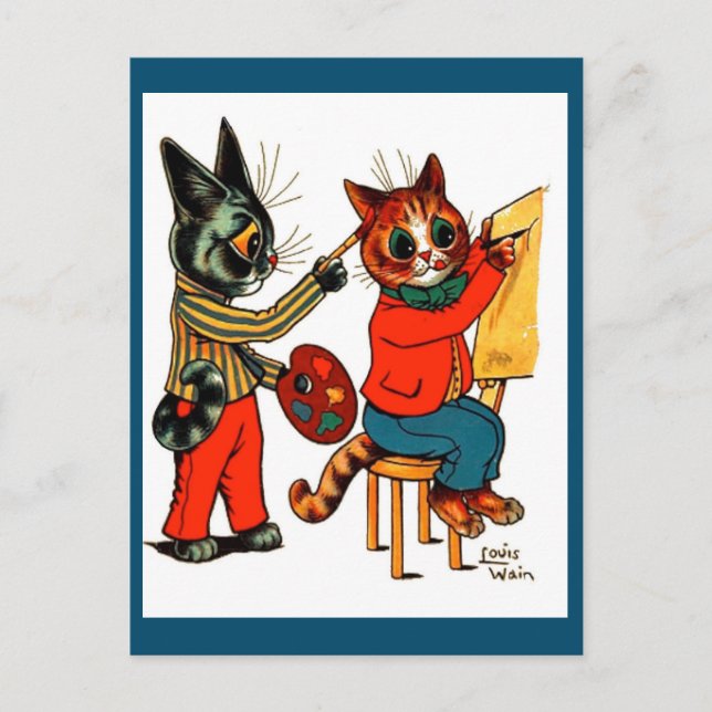 Louis Wain, Cat Artists, Cat Art, Postkarte (Vorderseite)