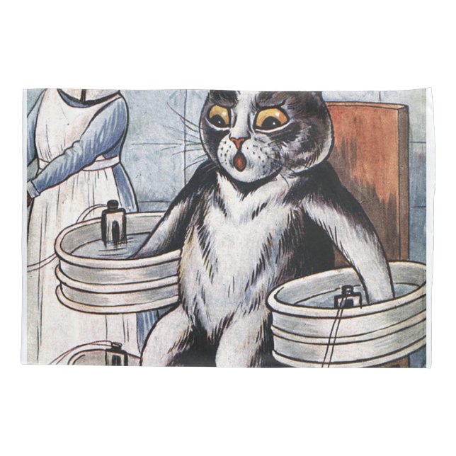 Louis Wain - Cat Dressed as a Nurse Kissenbezug (Rückseite)