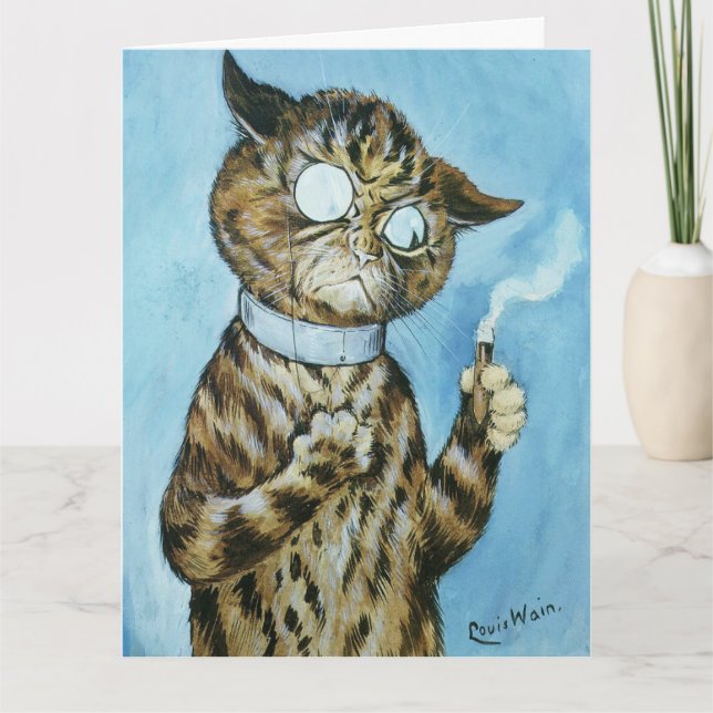 LOUIS WAIN CAT 'GUTE SIR' BIRTHDAY CARD DANKESKARTE (Vorderseite)