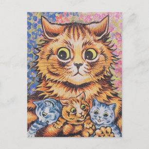 LOUIS WAIN CAT-MAMA MIT KITTENPOSTKARTE POSTKARTE