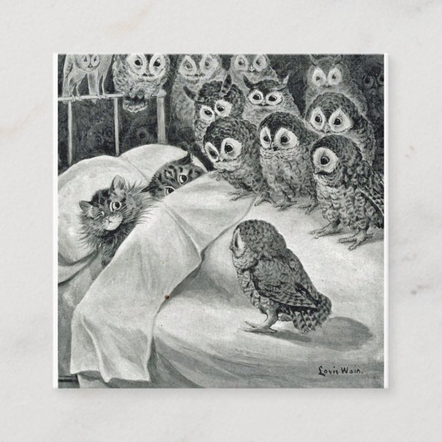 Louis Wain Cat Nightmare Quadratische Visitenkarte (Vorderseite)
