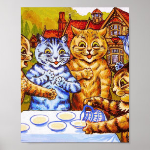 Louis Wain Cat Tea Party Poster