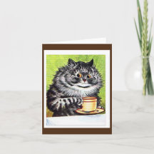 Louis Wain, Cat with a Coffee Cup, Art