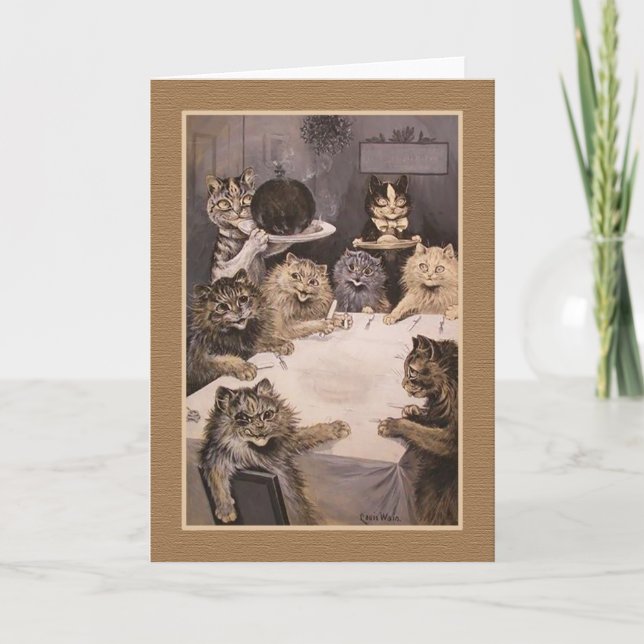Louis Wain Cats Grußkarte Karte (Vorderseite)