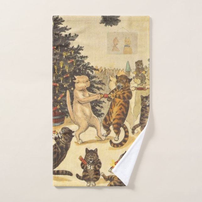 Louis Wain Christmas Party (Serviette à main)