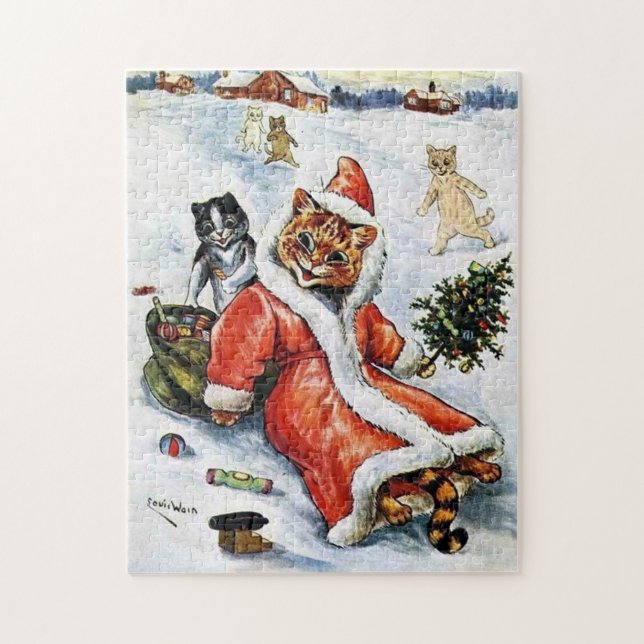 Louis Wain Christmas Santa Cat (Vertikal)