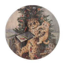 Louis Wain Christmas Time in Catland  Schneidebrett