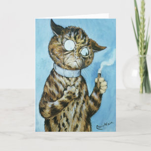 LOUIS WAIN CIGAR CAT CARTE D'ANNIVERSAIRE POUR LUI
