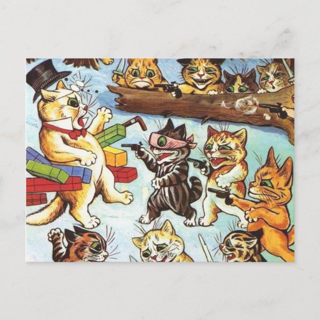 Louis Wain - Die Ambusrüber und Brigaden Postkarte (Vorderseite)