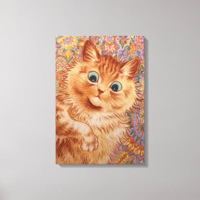 Louis Wain erstaunt Ingwer Cat Children's Room Leinwanddruck (Vorderseite)