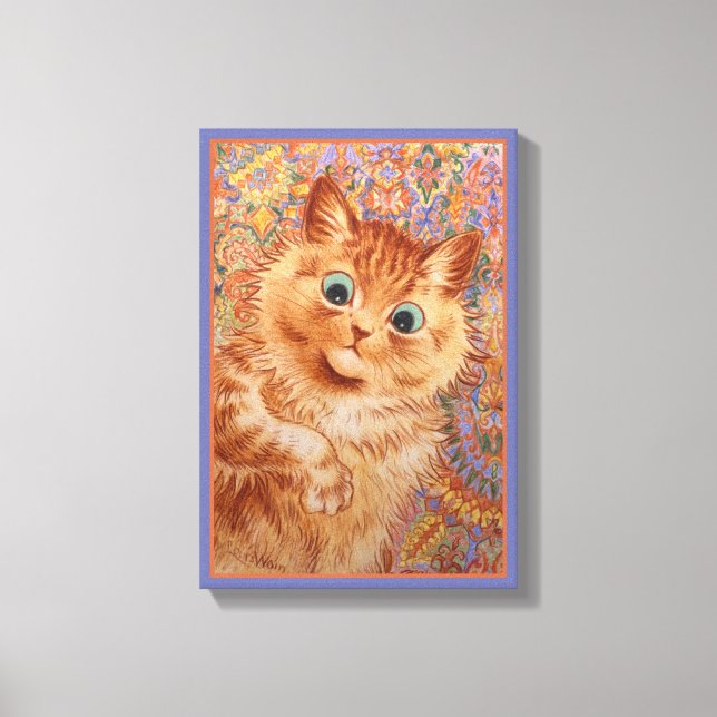 Louis Wain erstaunt Ingwer Cat Children's Room Leinwanddruck (Vorderseite)