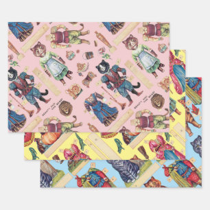 Louis Wain, farbveränderbare Papierblätter Geschenkpapier Set