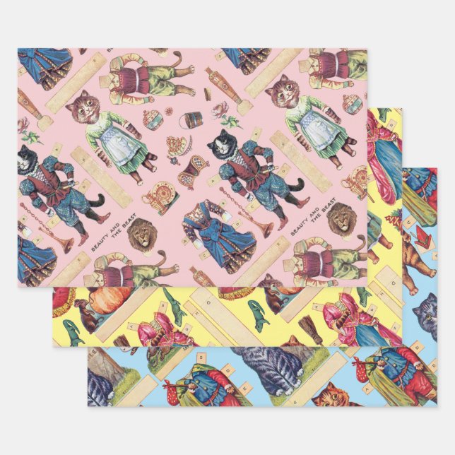 Louis Wain, farbveränderbare Papierblätter Geschenkpapier Set (Set)