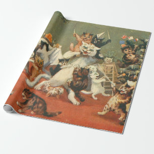 Louis Wain Frohe Weihnachten Geschenkpapier