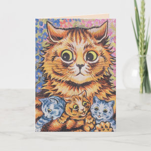 LOUIS WAIN GEBURTSTAG KATZKATZEN GREETING CARD FEIERTAGSKARTE