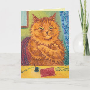 LOUIS WAIN GINGER ORANGE CAT ROMANTIC BIRTHDAY CA KARTE