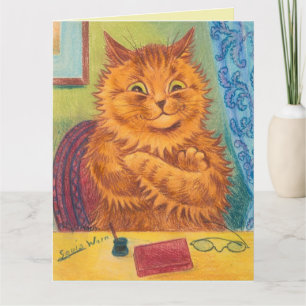 LOUIS WAIN GINGER ORANGE KATZE ROMANTISCHER GEBURT KARTE