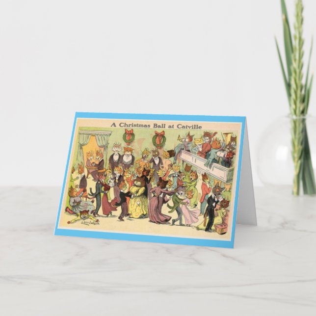 Louis Wain Holiday Card Feiertagskarte (Vorderseite)