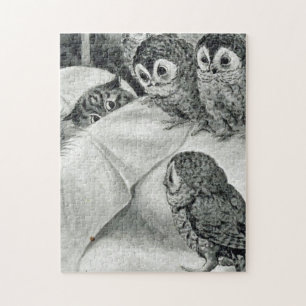 Louis Wain Katze Albtraum Eule Vogel