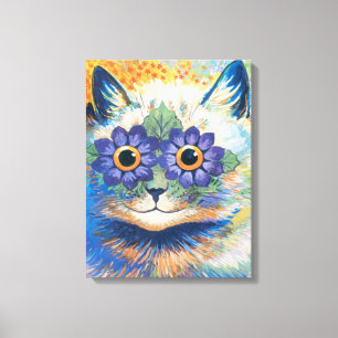 Louis Wain, Katze mit Blumen verzierten Augen, Leinwanddruck