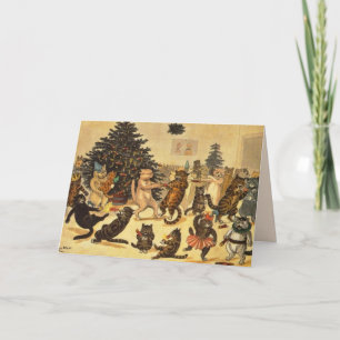 LOUIS WAIN KATZE WEIHNACHTSPARTY-GRUSSKARTE KARTE