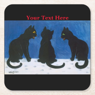 Louis Wain Katzen im Schnee Rechteckiger Pappuntersetzer