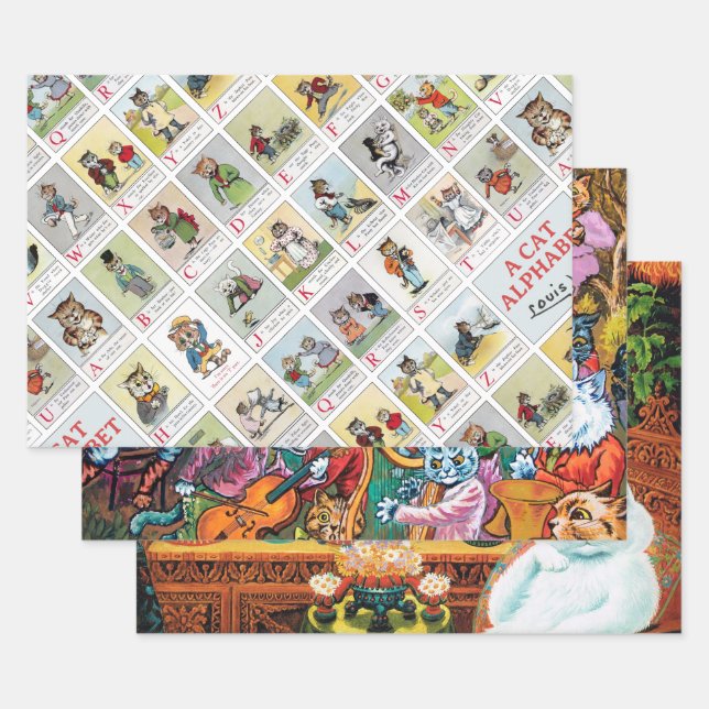 Louis Wain, Katzen & Kätzchen Geschenkpapier Set (Set)