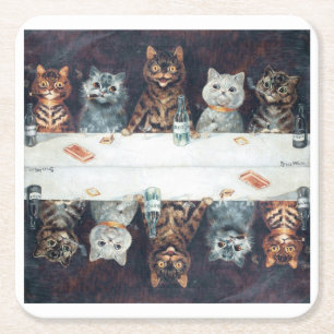 Louis Wain Katzen Rechteckiger Pappuntersetzer