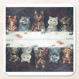 Louis Wain Katzen  Rechteckiger Pappuntersetzer
