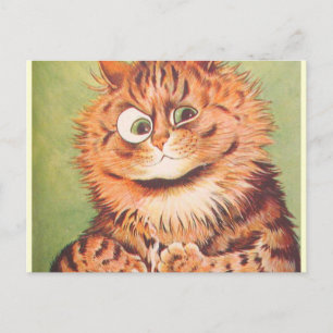 Louis Wain Katzenbibliothekar Postkarte