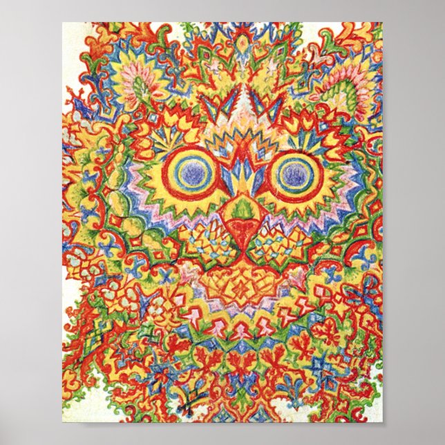 Louis Wain Psychedelic Cat Colorful Poster (Vorne)