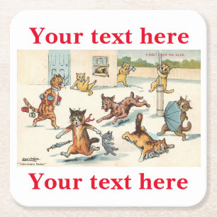 Louis Wain Rechteckiger Pappuntersetzer
