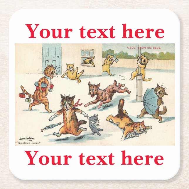 Louis Wain Rechteckiger Pappuntersetzer (Vorderseite)