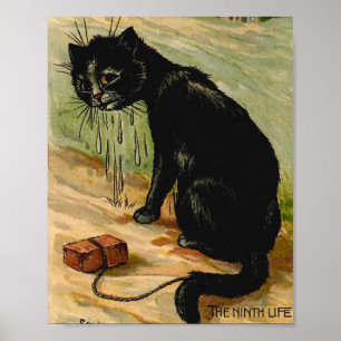 Louis Wain Schwarze Katze Poster