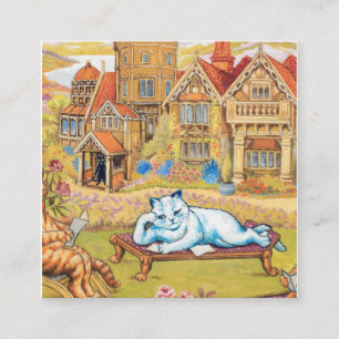 Louis Wain - Summer Tee Party Quadratische Visitenkarte