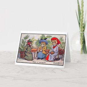 Louis Wain, Three Lady Cats, Art Dankeskarte